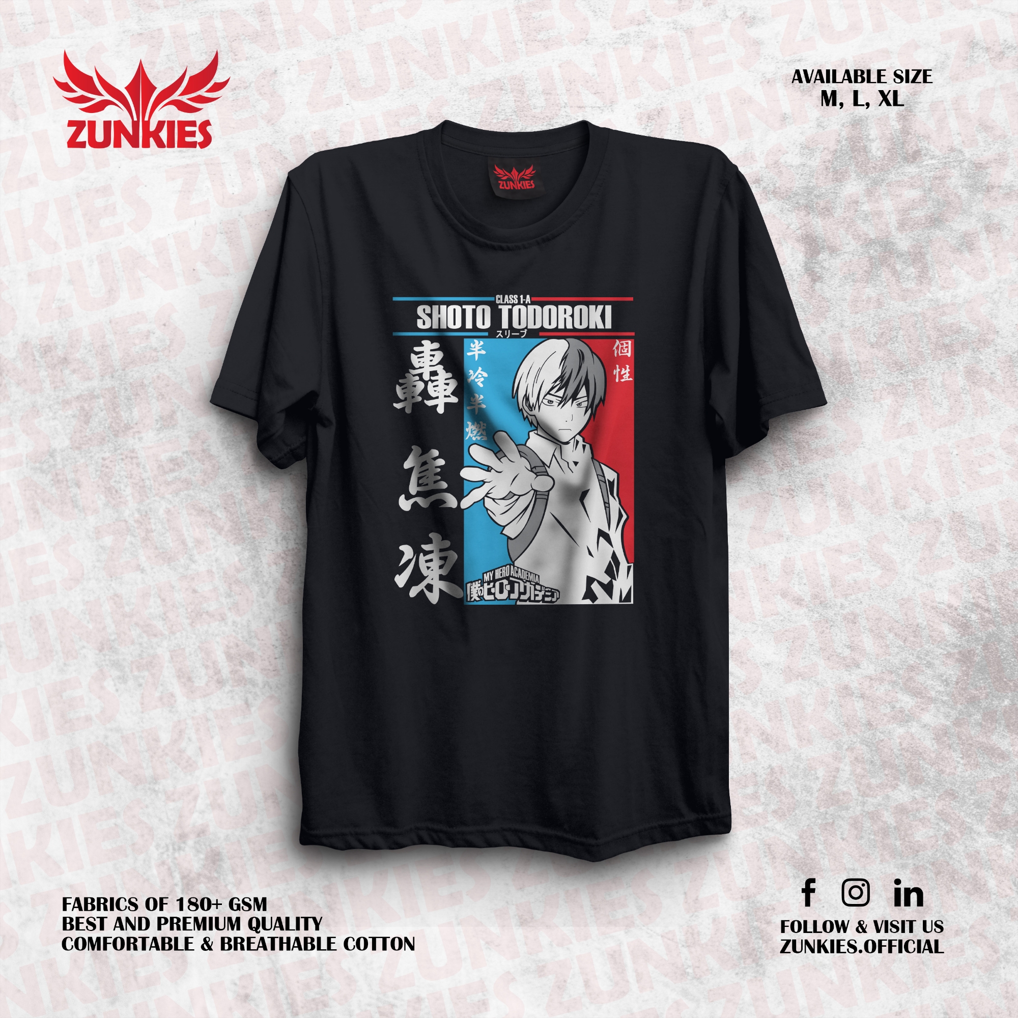 Picture of Zunkies My Hero Academia Oversized Drop Shoulder Black T-shirt