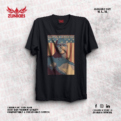 Picture of Zunkies Captain America Oversized Drop Shoulder Black T-shirt