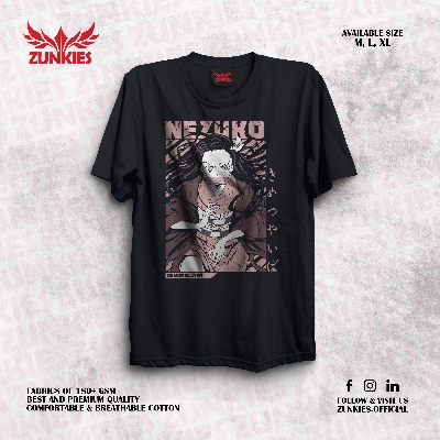 Picture of Zunkies Demon Slayer Oversized Drop Shoulder Black T-shirt