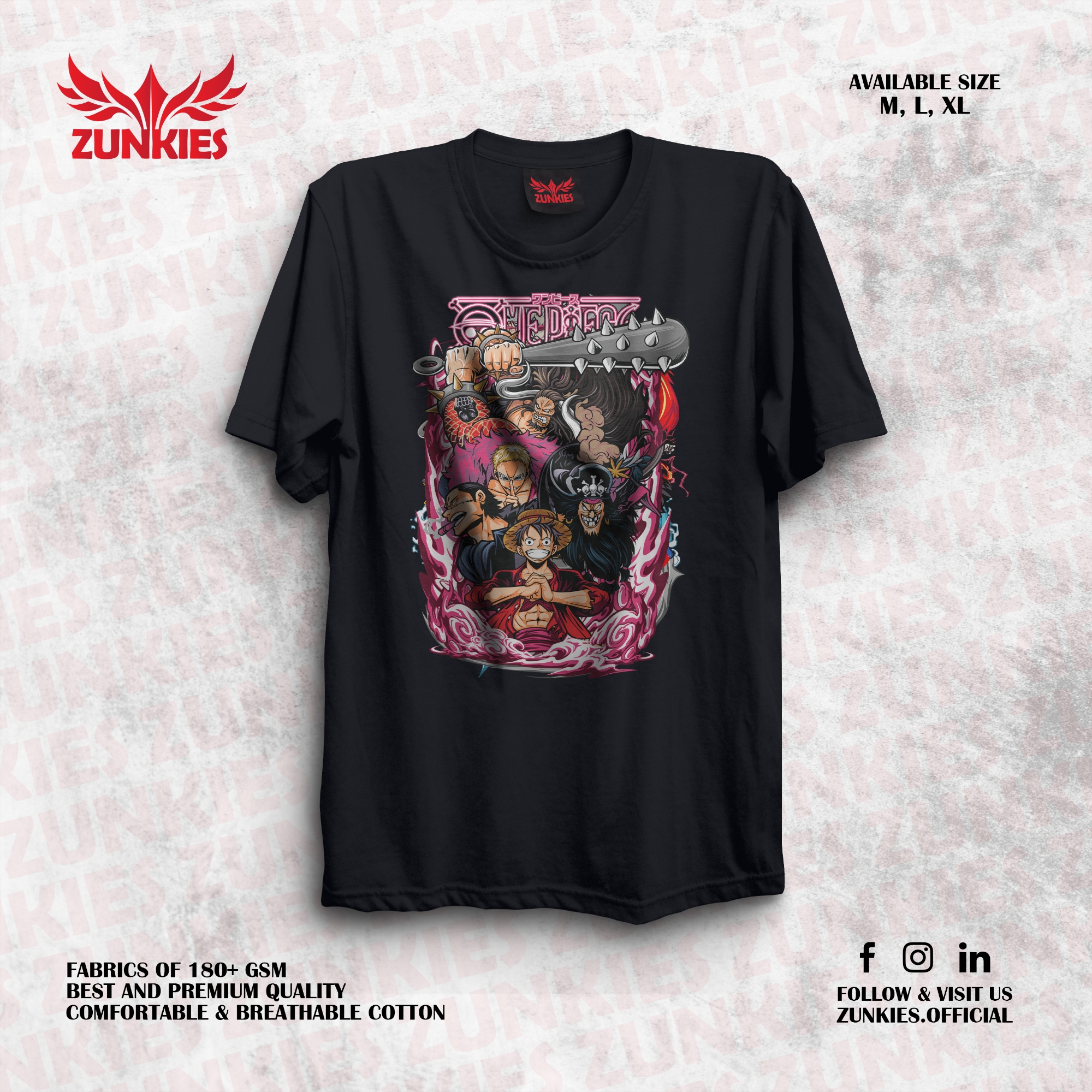 Picture of Zunkies One Piece Oversized Drop Shoulder Black T-shirt