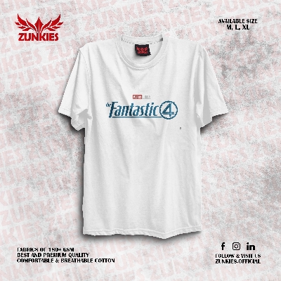 Picture of Zunkies Fantastic Four Oversized Drop Shoulder Black & White T-shirt