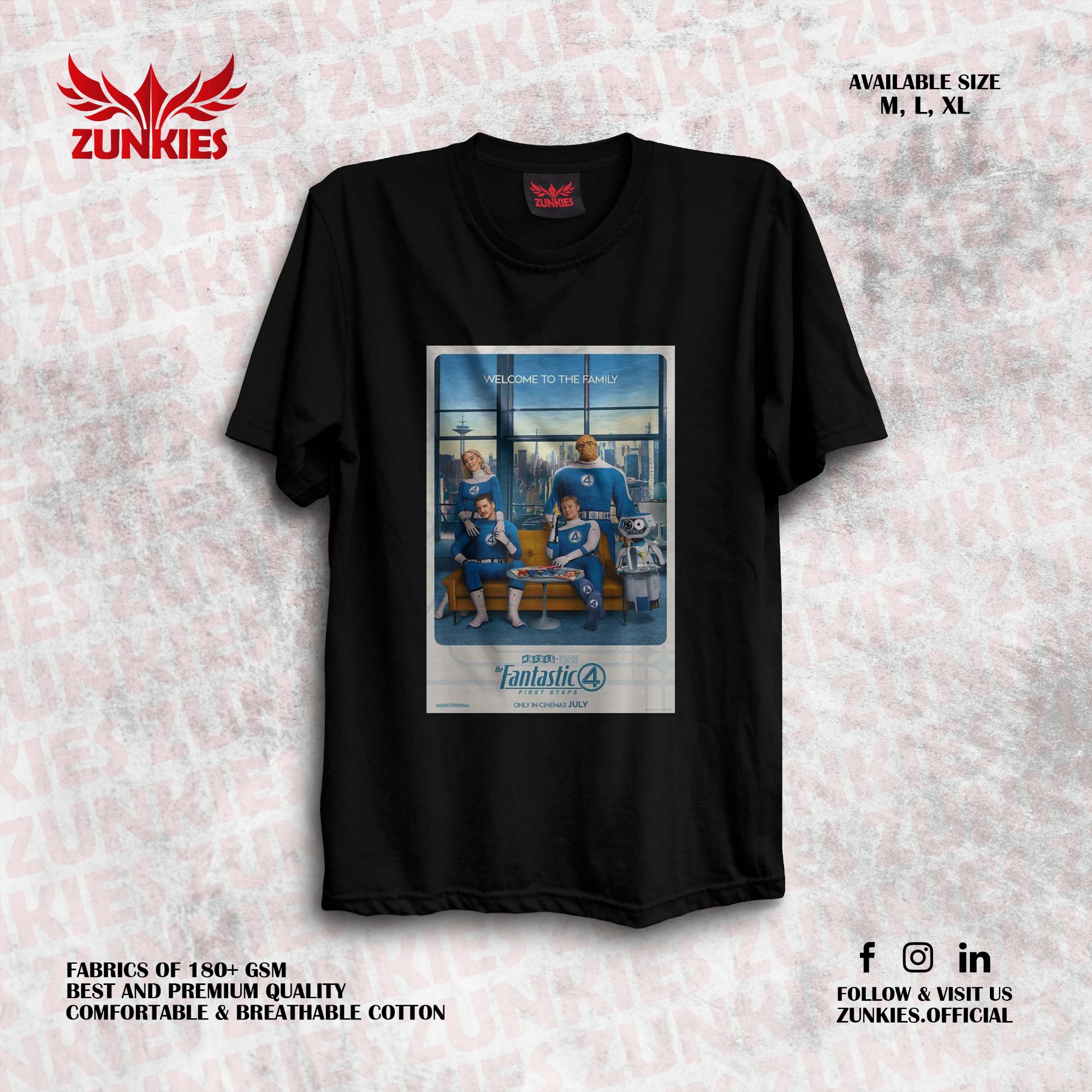 Picture of Zunkies Hulk Oversized Drop Shoulder Black T-shirt