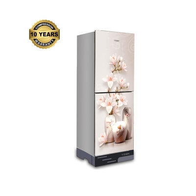 Picture of VISION Glass Door Refrigerator RE-252 Liter Vase G Magnolia Flower Bottom Mount