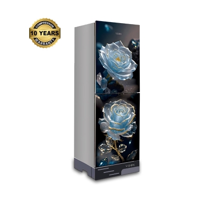 Picture of VISION Glass Door Refrigerator RE-150 Liter Digital Mineral Flower Top Mount