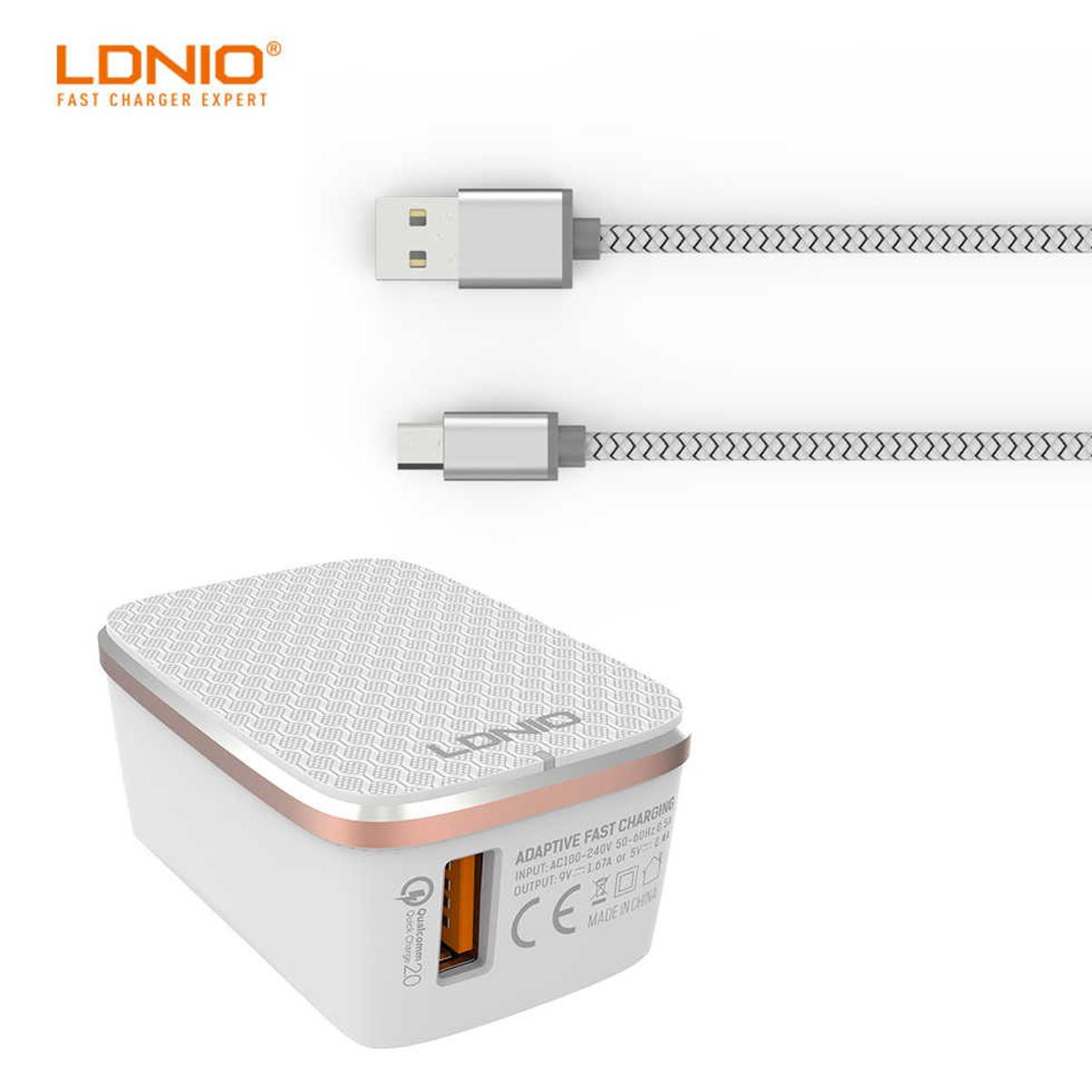 Picture of LDNIO Quick Charge 3.0 Fast Charging 18w Travel Charger with Type C Cable