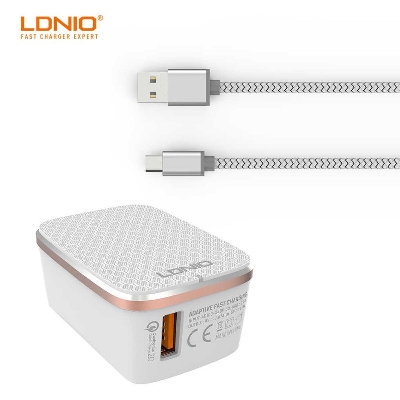Picture of LDNIO Quick Charge 3.0 Fast Charging 18w Travel Charger with Type C Cable