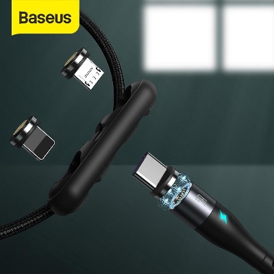 Picture of Baseus 3 In 1 Magnetic Cable Fast Charging USB Type C Cable Magnetic Micro USB Data Charging Wire Mobile Phone Cable USB Cord