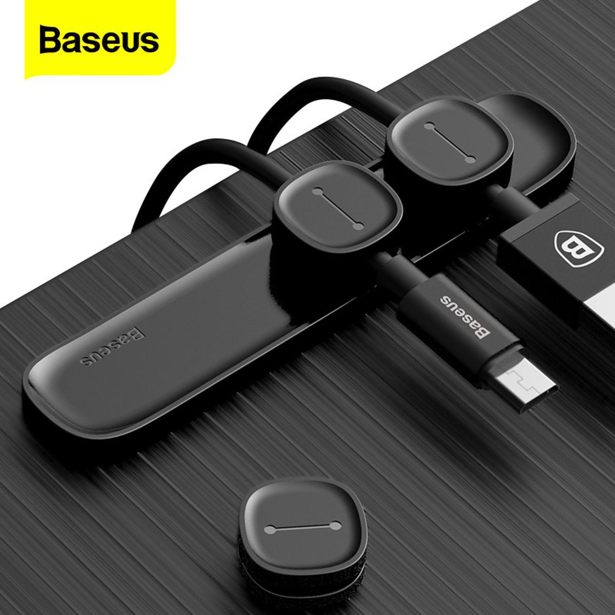 Picture of Baseus Peas Magnetic Cable Clip Wire Organizer Clip Holder - Black