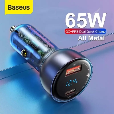 Picture of Baseus Particular Digital Display QC+PPS Dual Port 65W Car Charger Set