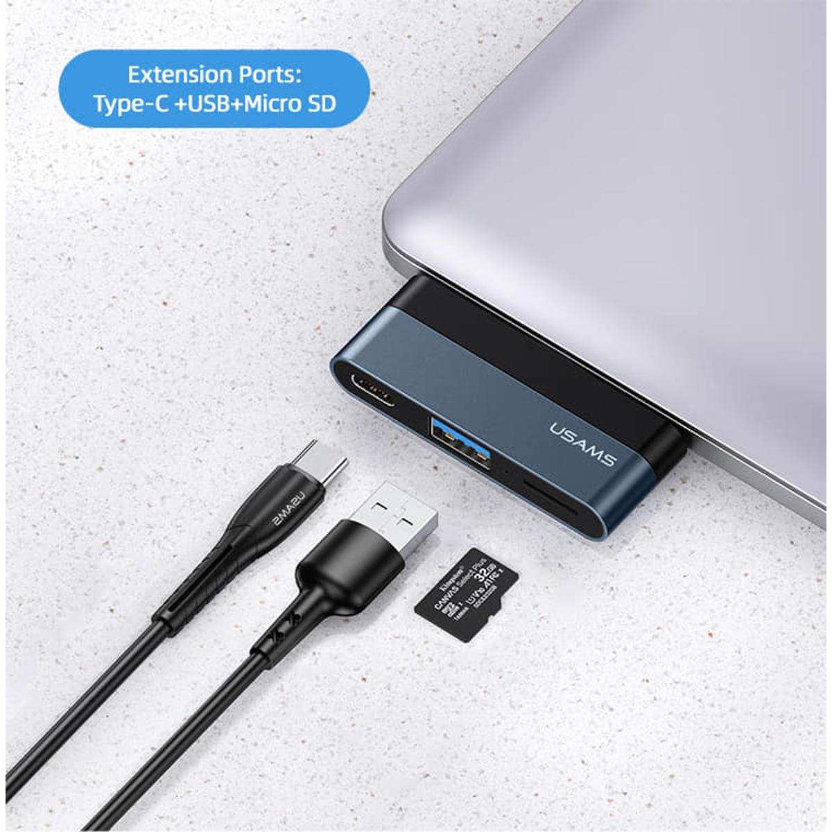 Picture of Usams Type-C To type-c+usb3.0+micro SD HUB