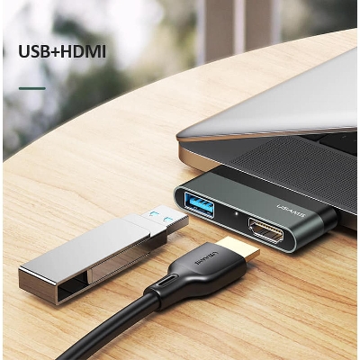 Picture of USAMS US-SJ462 USB + HDMI Type-C Mini Hub
