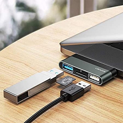 Picture of USAMS US-SJ463 Type-C Mini HUB Type-C to 2 USB + TF Card Slot Converter