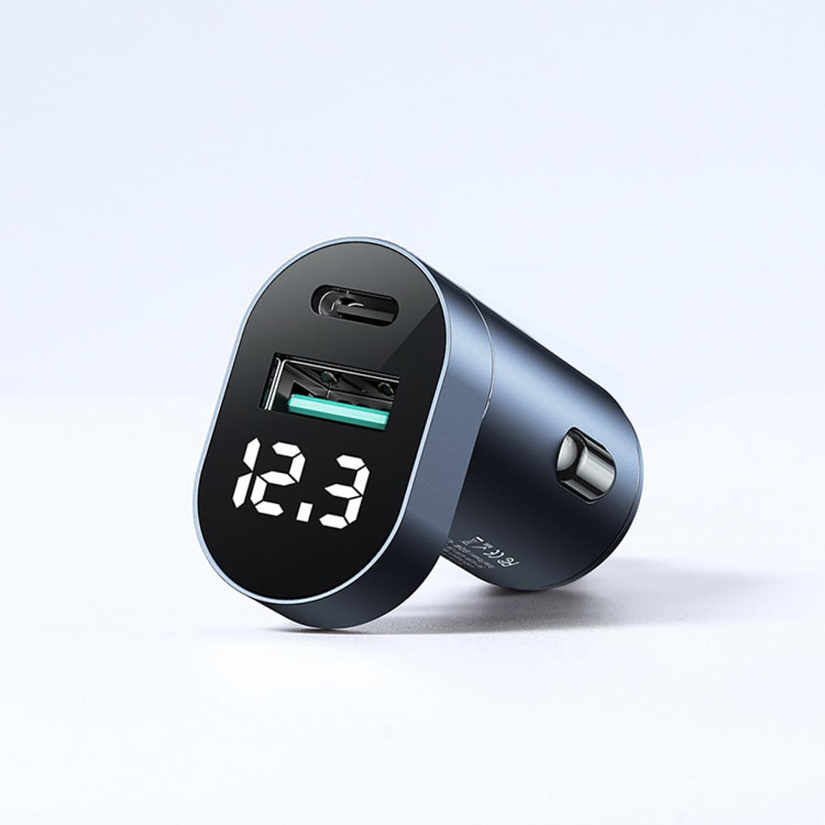 Picture of JOYROOM C-A17 42.5W PD USB-C / Type-C + QC3.0 USB Aluminum Alloy Digital Car Charger