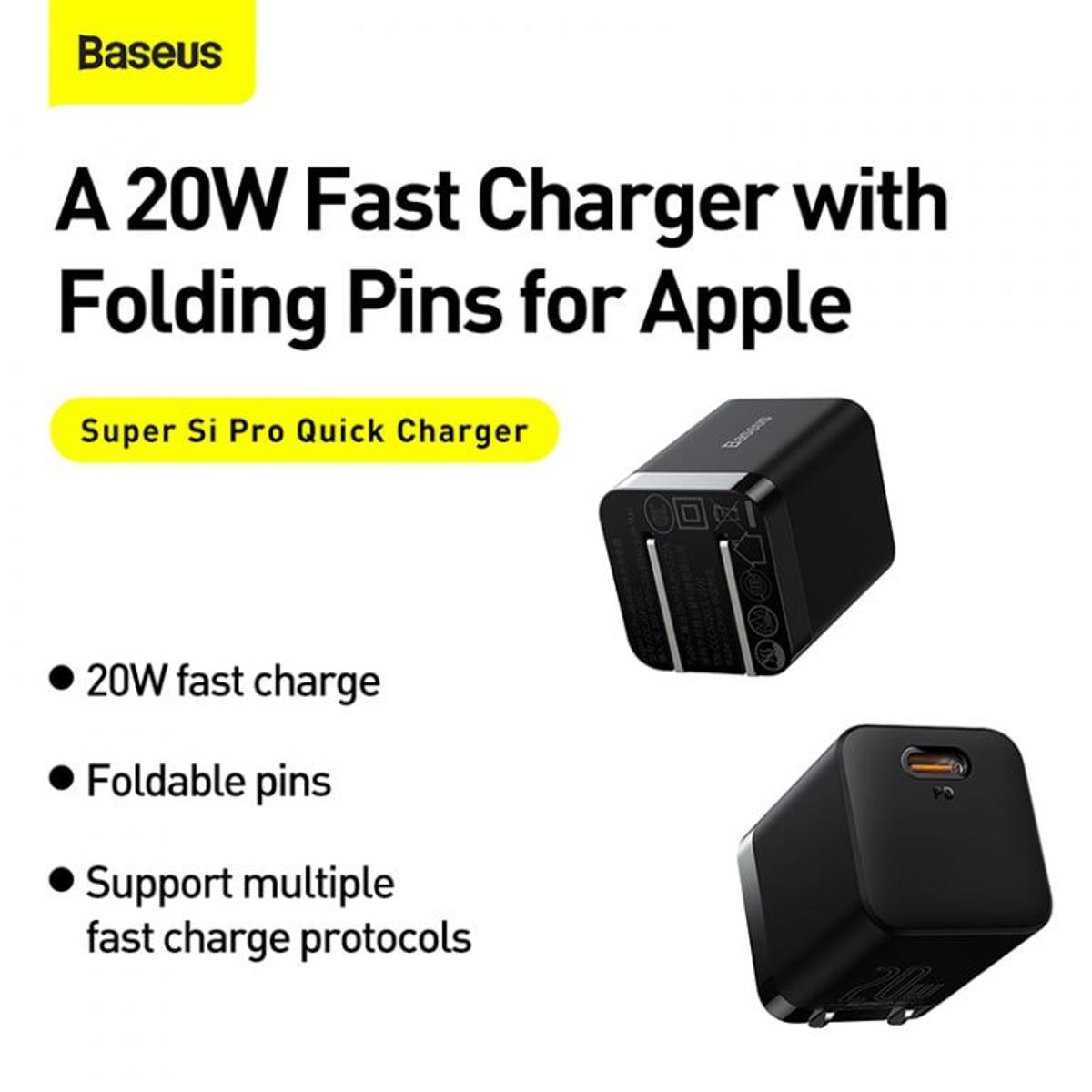 Picture of Baseus Super Si Pro 20W 1C Quick Charger Foldable US Pin  adapter