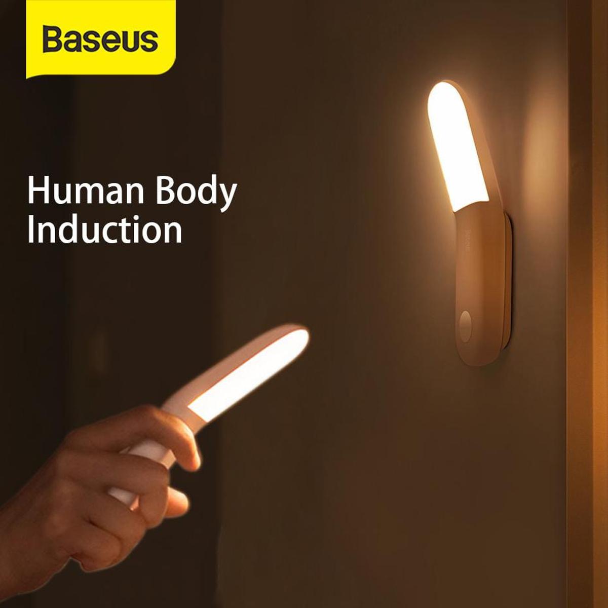 Picture of Baseus Led Human Body Induction Night Lamp USB Rechargeable Motion Sensor Wall Light