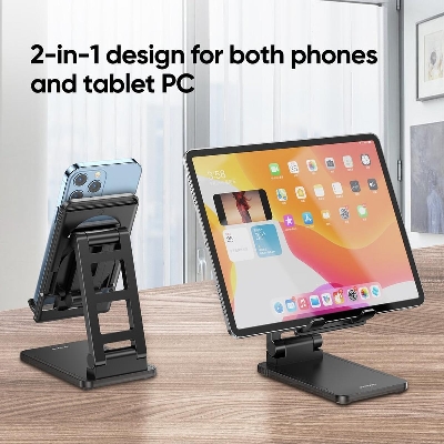 Picture of JOYROOM Heavy Duty Foldable Desktop Phone Stand for mobile  tab - black
