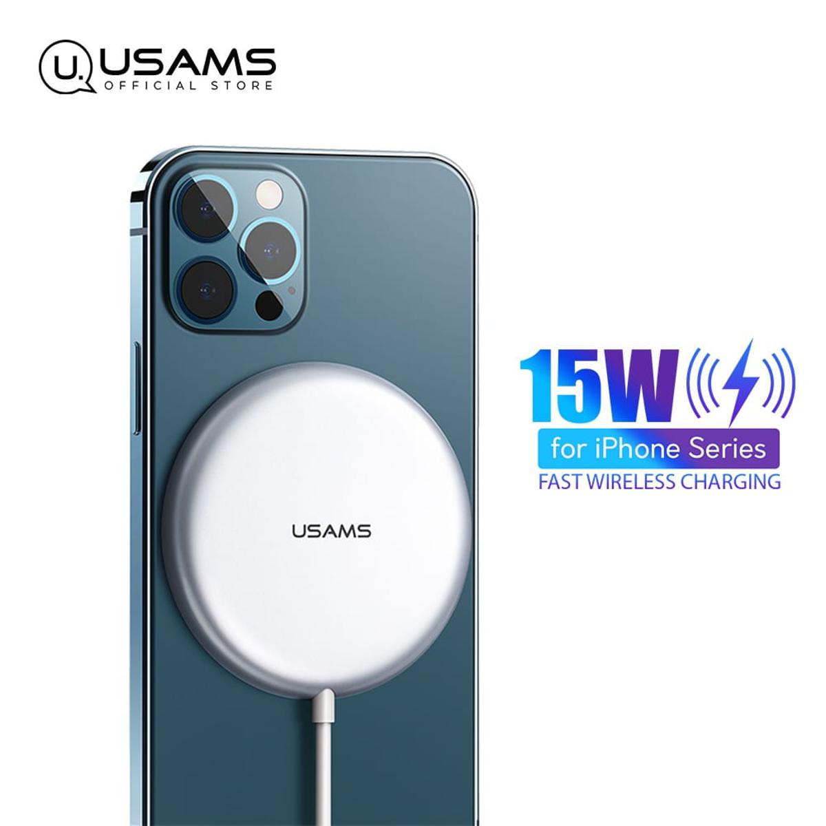Picture of USAMS 15W Super-thin Magnetic Mag. safe Charger Wireless For iiPhone 12&13 Series- white