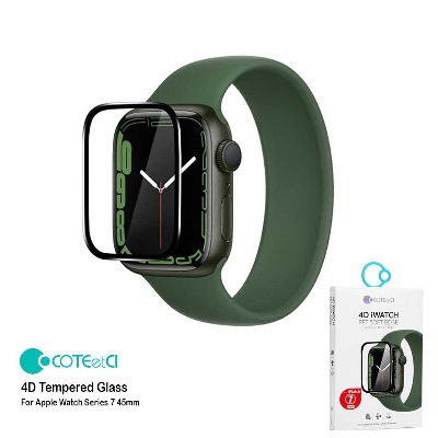Picture of Coteetci 4D iWatch PET Soft Edge Screen Protector for iWatch Series 7 45mm- black