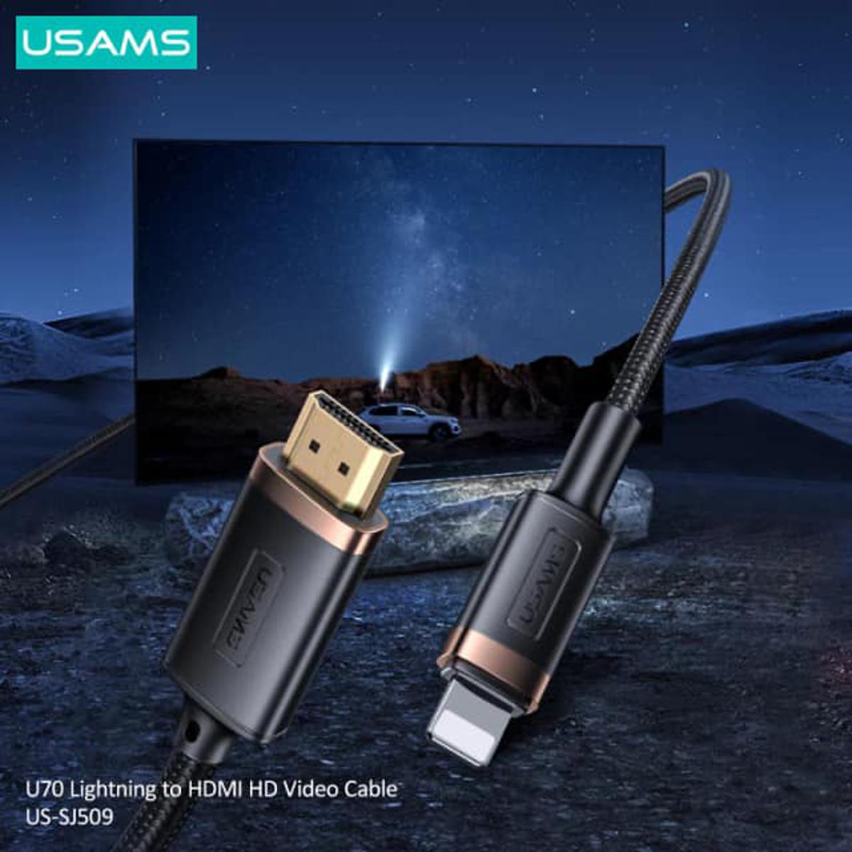 Picture of USAMS Lightning to HDMI HD Video Cable 2M U70 (US-SJ509) - black