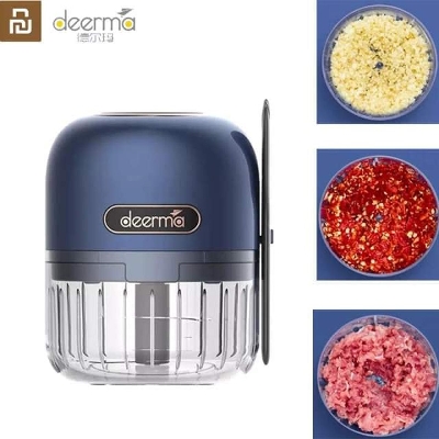 Picture of Deerma Wireless Mini Electric Garlic Mashed Meat Blender- blue