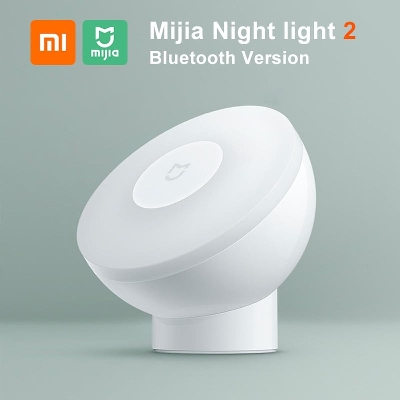 Picture of Xiaomi Mijia Night Light 2 Bluetooth Version Brightness Adjust Infrared Smart Body Motion Sensor 360° Mi Night Lamp- white