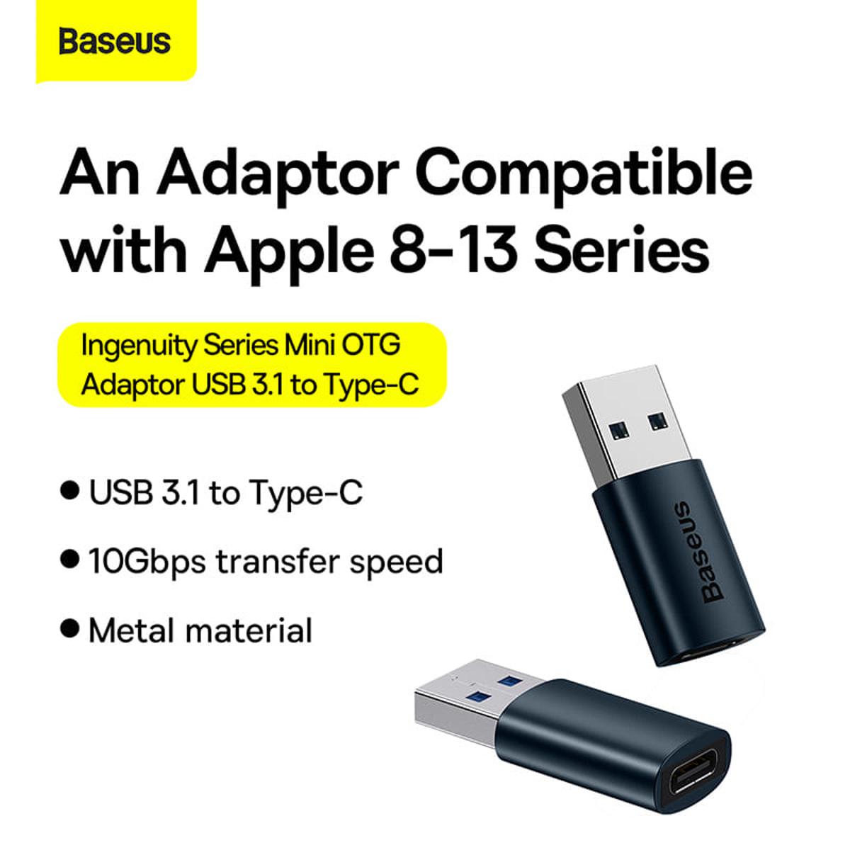 Picture of Baseus Ingenuity Series Mini OTG Adaptor USB 3.1 to Type-C Black