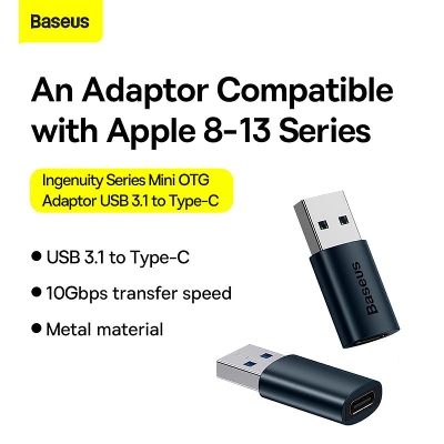 Picture of Baseus Ingenuity Series Mini OTG Adaptor USB 3.1 to Type-C Black