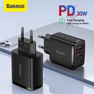 Picture of Baseus 30W USB Type C Charger Quick Fast Charger-CN Plug
