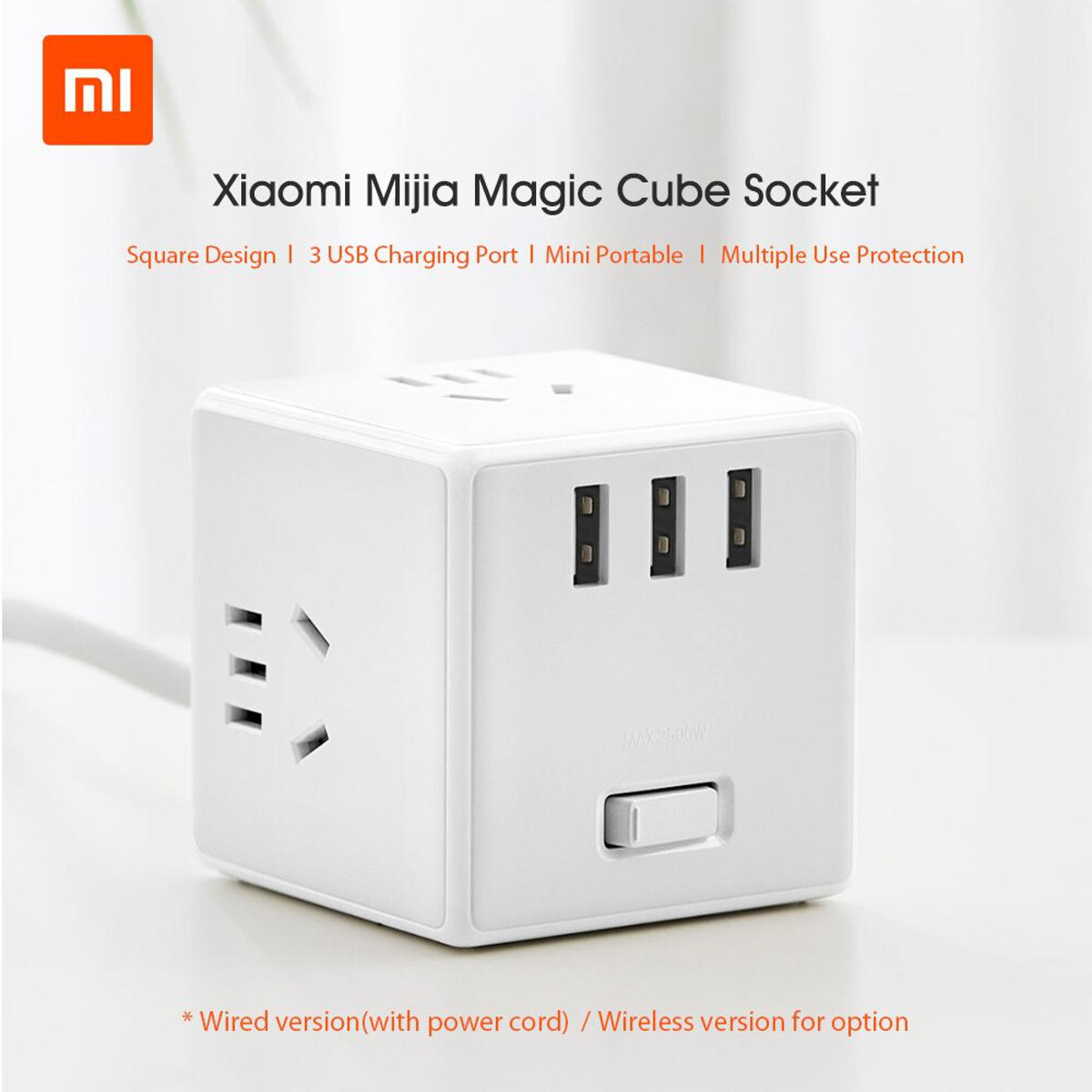 Picture of Xiaomi Mijia Magic Cube 3 USB Ports Power Strip Adapter - white