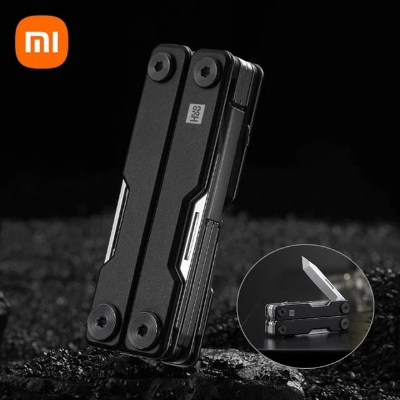 Picture of HUOHOU MINI Multi Function Pocket Folding Stainless Steel Aluminum Alloy Scissors Corrosion Resistance K nife - Black