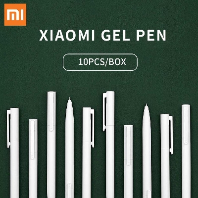 Picture of Xiaomi 10PCS ABS White Simplicity Gel Pen Black 0.5mm Refill Neutral Pen for Office School Supplies Student Stationery - white