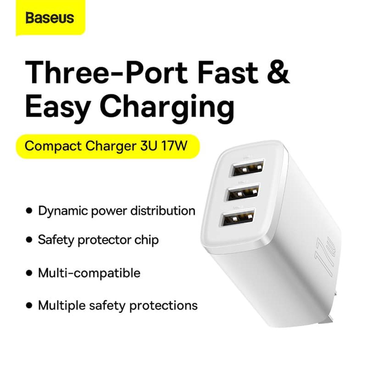 Picture of Baseus Charger 17W 3 Usb Output CN Plug