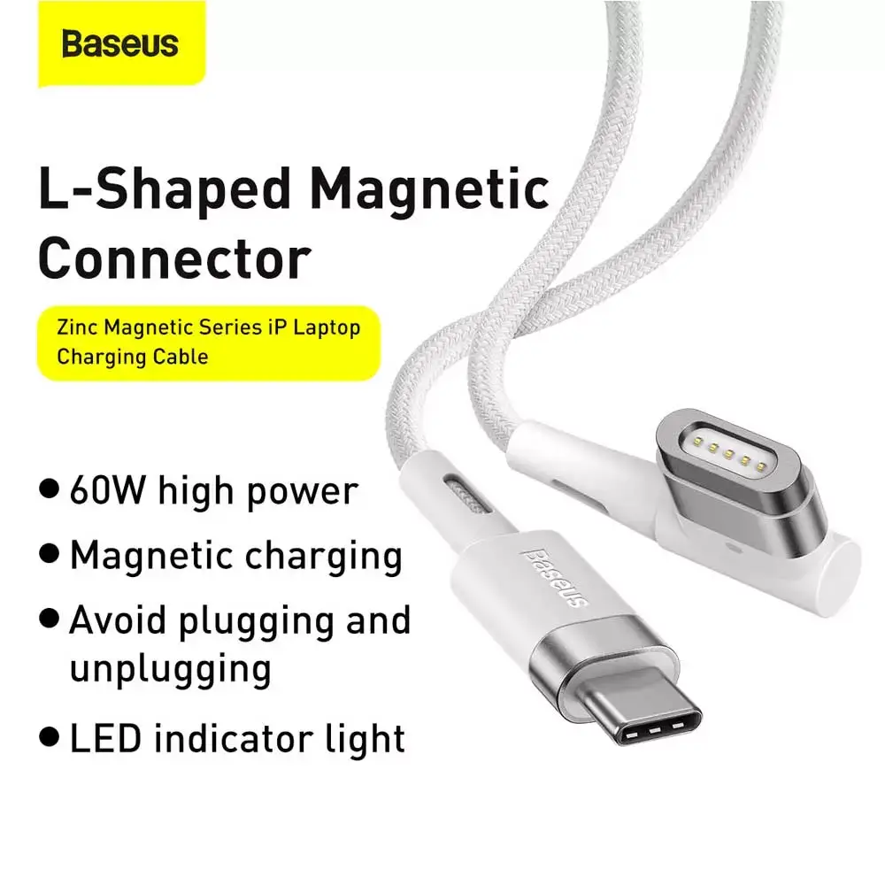 Picture of Baseus 60W Magnetic iP Laptop Charging Cable Type-C to T Port for MacBook Air MacBook Pro