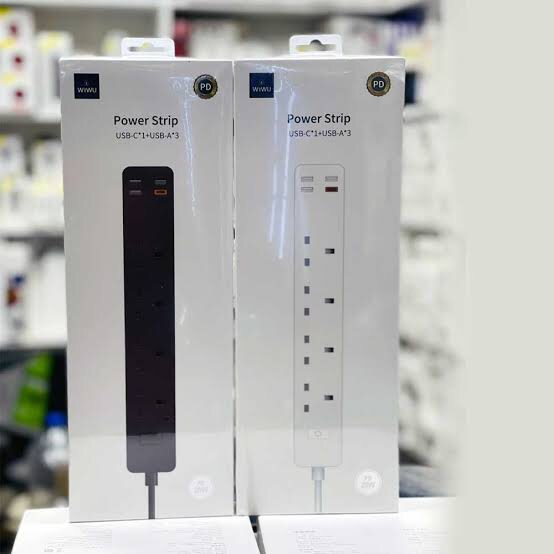 Picture of WiWU Power Strip Socket With 4 AC 3 USB 20w PD  - Black