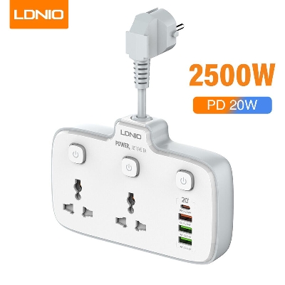 Picture of Ldnio SC2413 PD & QC3.0 2 Universal Outlets Power Socket - White