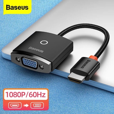 Picture of Baseus Hub Lite Series Adapter HDMI to VGA 3.5 mm Aux Port & Micro USB Power Input Black
