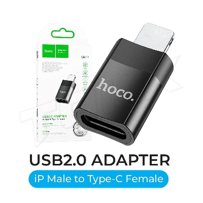 Picture of hoco UA17 Adapter Lightning Male to Type-C Female - Black