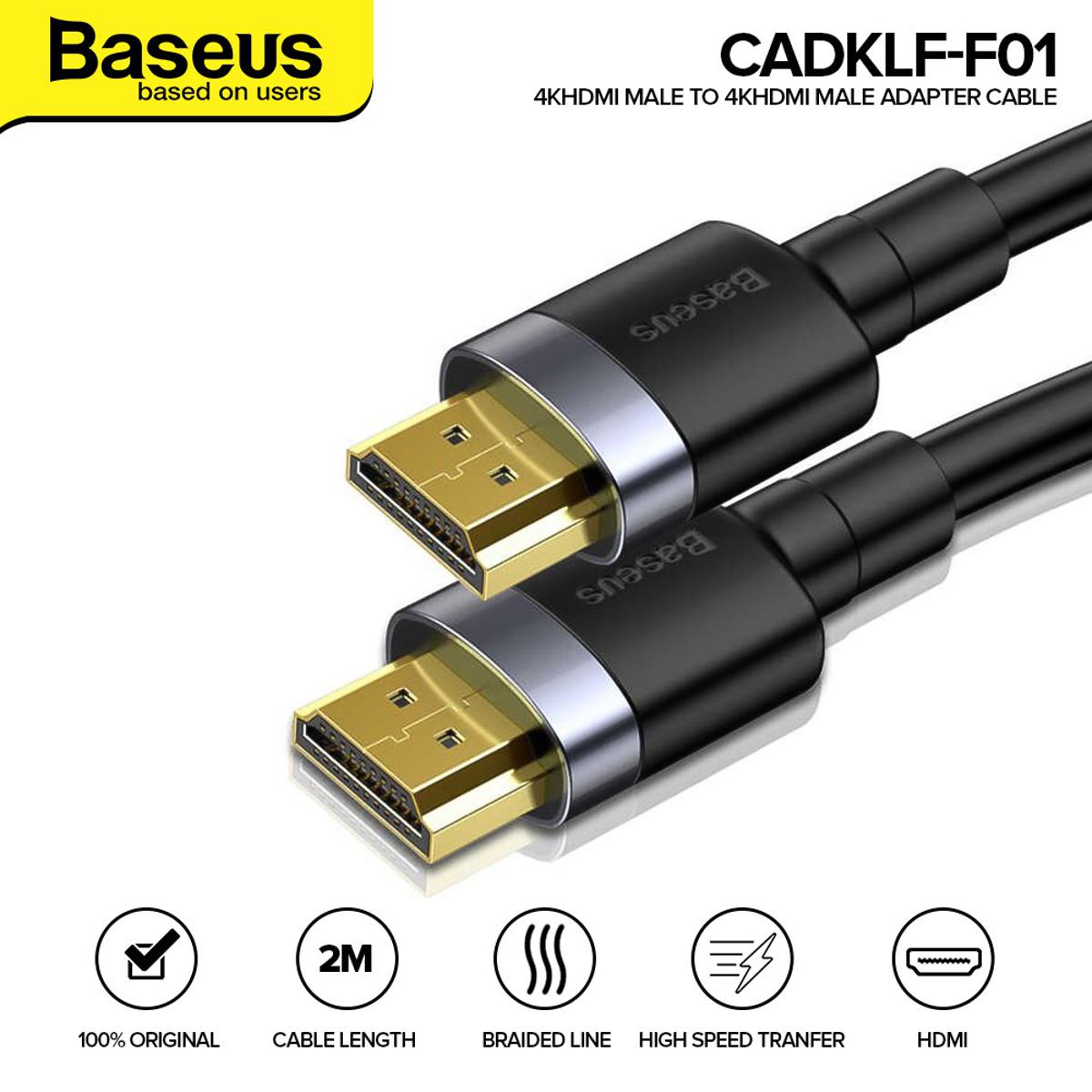 Picture of Baseus CADKLF-F01 Cafule HDMI Male to HDMI Male 4K HD Adapter Cable 2metter  black