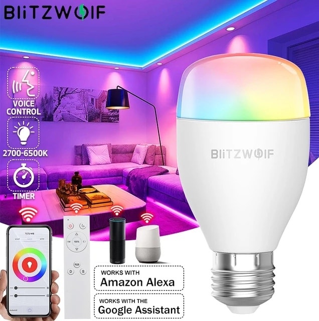 Picture of BlitzWolf BW-LT27 LED Light Bulb Dimmable 3/5/10W Smart Control Multicolor Changing Lights Bulbs Home Decor