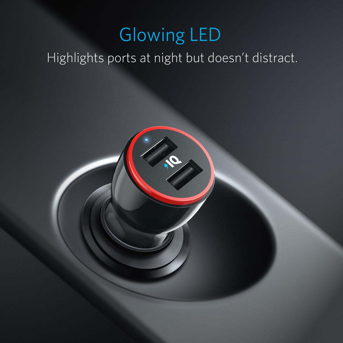 Picture of Anker 24W Dual USB Car Charger, PowerDrive 2  - Black (18) Month Warranty)