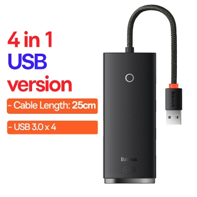 Picture of Baseus Lite Series USB-A to USB 3.0x4 HUB Adapter, Cable Length 25m