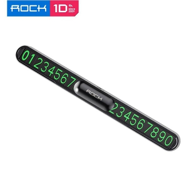 Picture of ROCK Car Metal Temporary Parking Card Dual Phone Numbers Car Flip Numbers Auto Stickers Drawer Parking Car Accessories Interio - Black