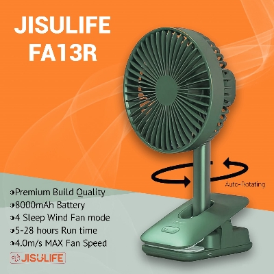 Picture of JISULIFE FA13R Clip Fan Auto-Oscillating Clip-on Fan 8000mAh