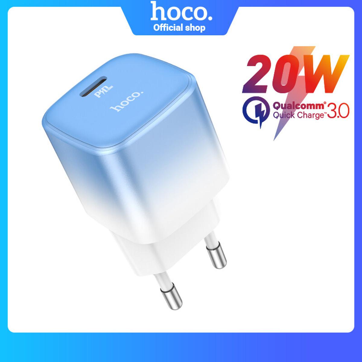 Picture of Hoco C101A PD 20W Mini Travel Fast Charger Adapter with Type C to Type C Cable For Samsung S20 S21 Ultra, Samsung A52, Xiaomi 10 Pro Tablet