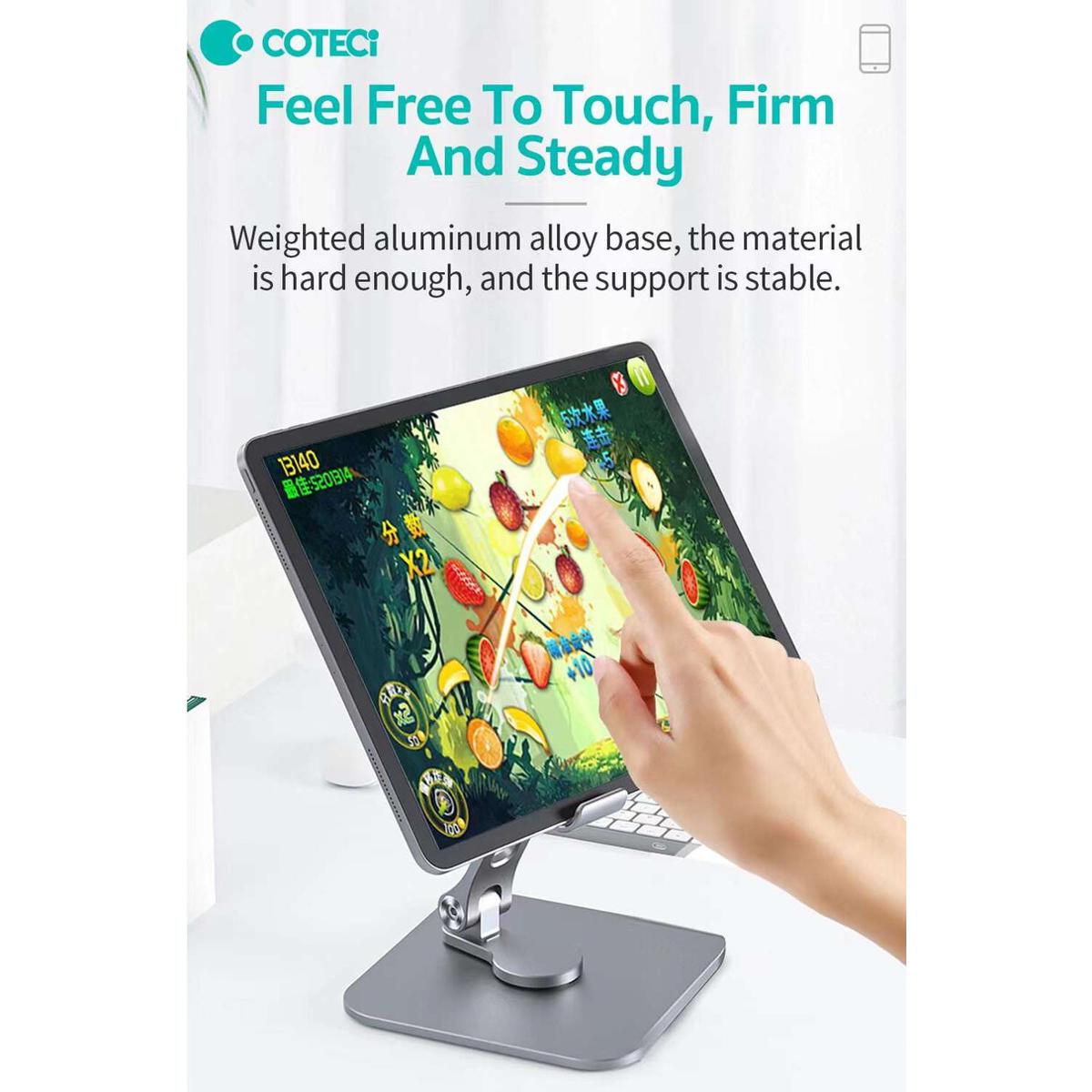 Picture of Coteci Aluminum Alloy Biaxial Folding Table Tablet/Mobile Phone Holder 51015 - Grey