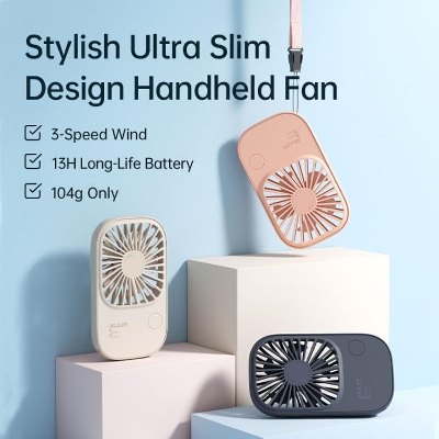 Picture of JISULIFE Handheld Fan Mini Fan, Small Fan Portable with Bracket, 2000mAh