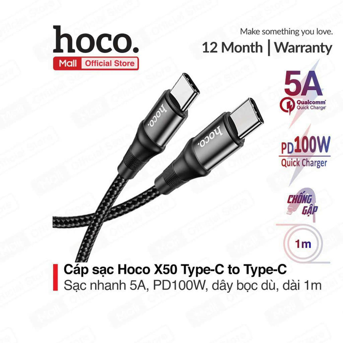 Picture of Hoco X50 Type-C to Type-C 100W charging data cable