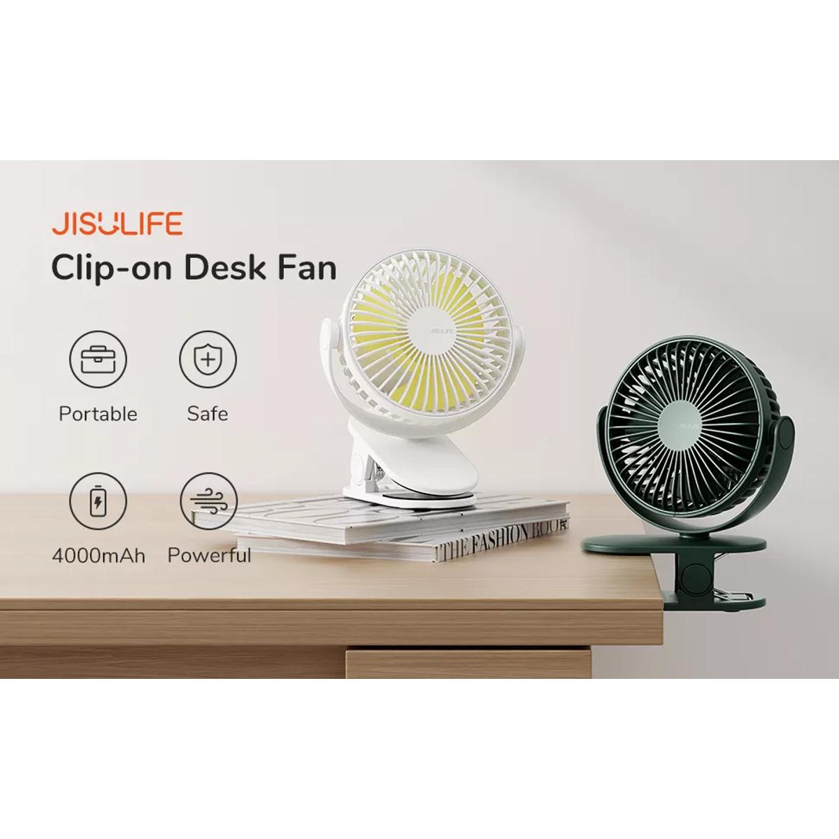 Picture of JISULIFE FA29A Clip Fan Mini Portable Stroller Fans with 4 Speeds Rechargeable Fan 4000mah for Home Office