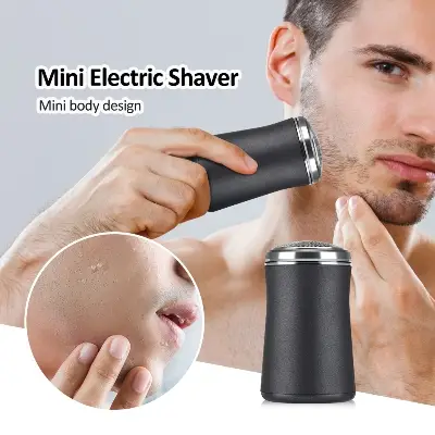 Picture of MENS WET & DRY Dual Use TRAVEL SMALL MINI COMPACT SHAVER Rechargeable E Razor