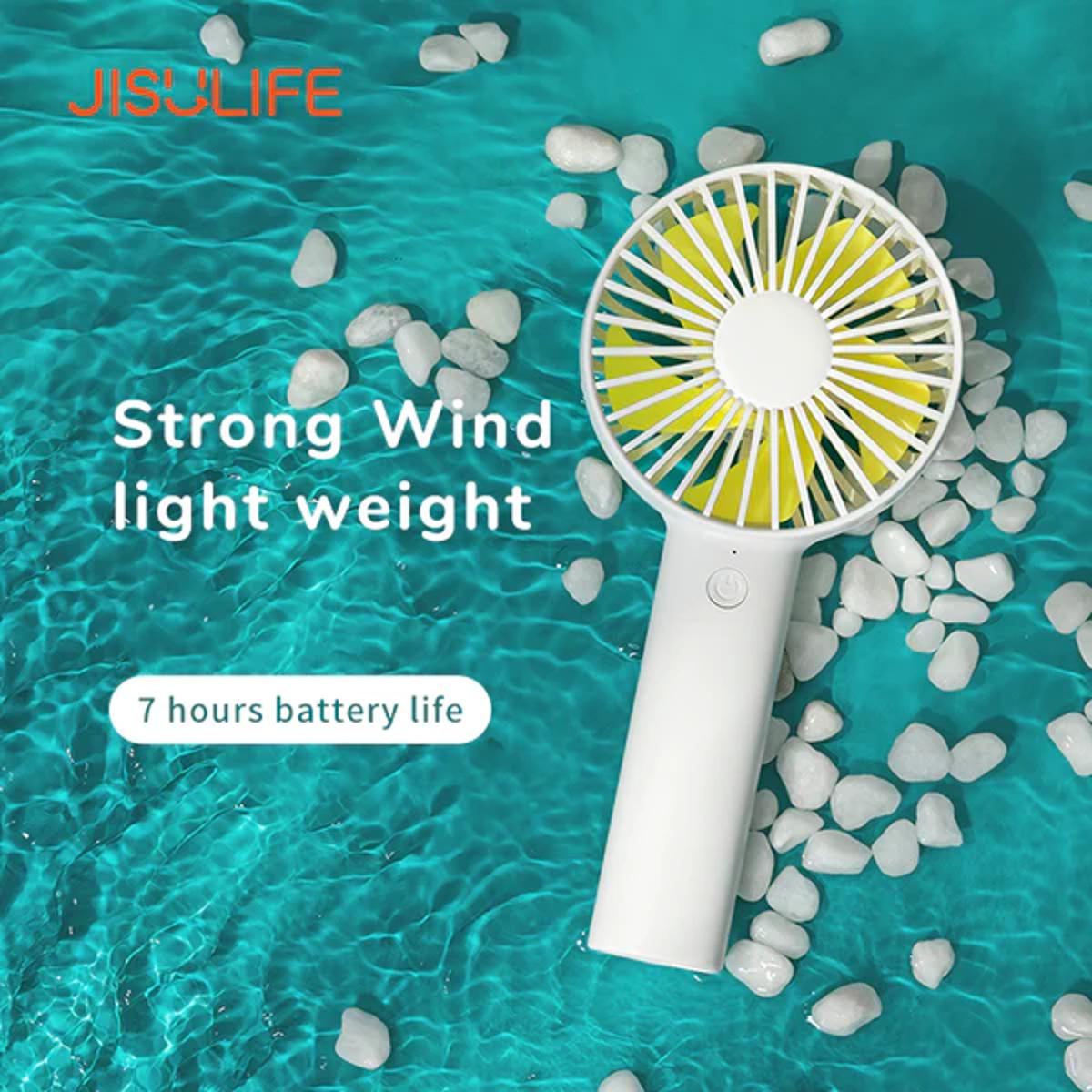 Picture of JISULIFE FA21 Portable Mini Fan Rechargeable with Strong Wind and 2000mAh Battery Quite Cooling Levels 3 Speeds